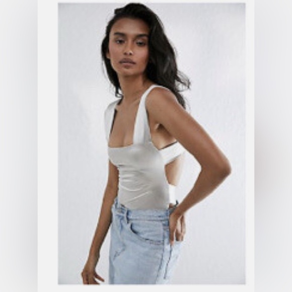 Free people silver bodysuit shiny xs - Picture 1 of 4
